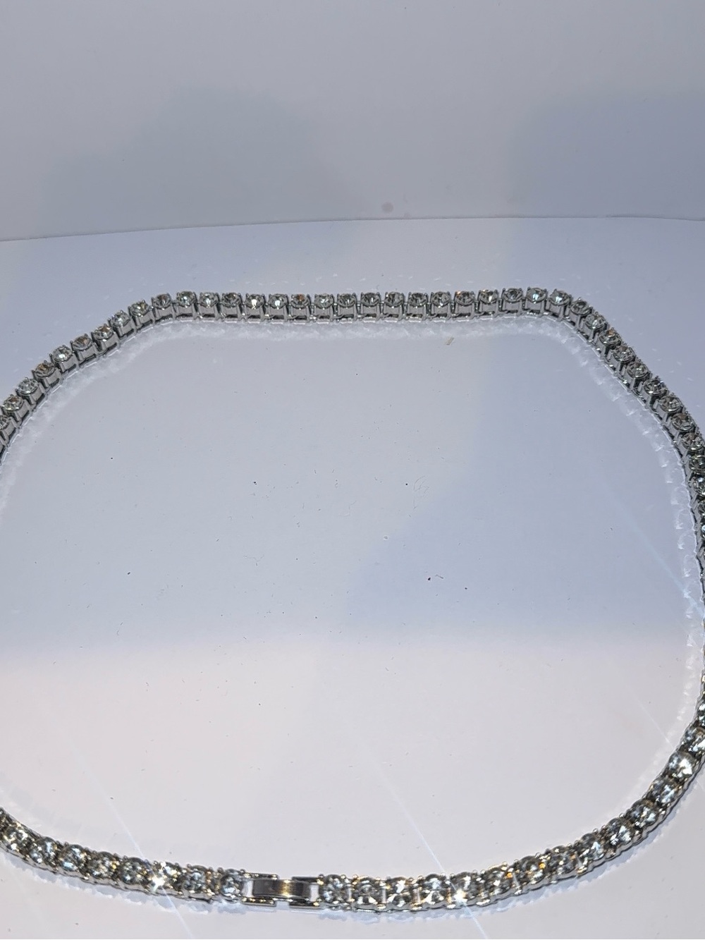 Clear Crystal Tennis Necklace - Timeless Jewelry 20”